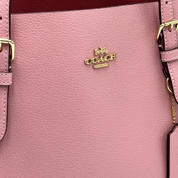 HOT DEAL 🔥Coach Mollie Shoulder Tote Bag Leather Pink color - Picture 6 of 16